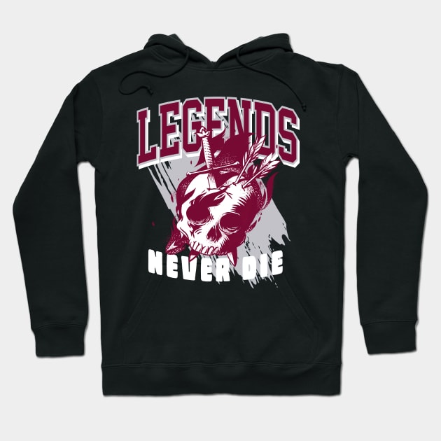 Legends Never Die Retro 1 Cherrywood Hoodie by funandgames